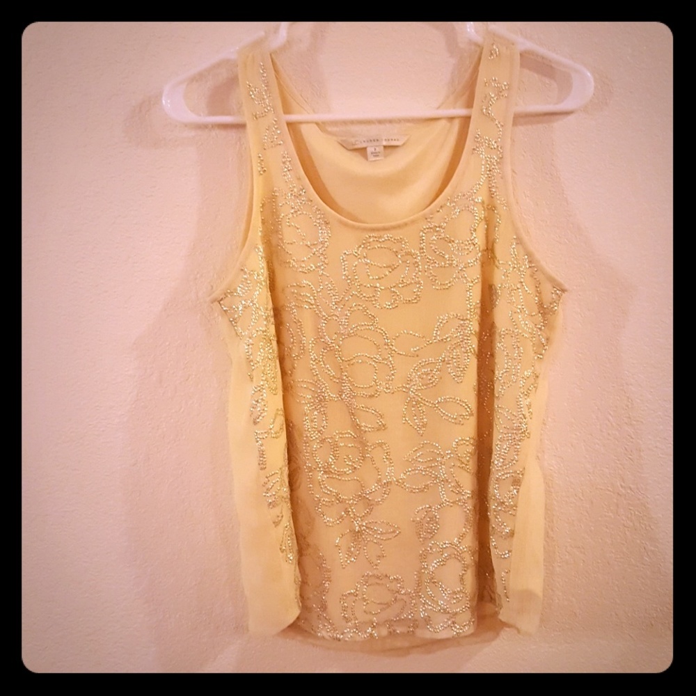 LC Cream/ivory embellished tank top